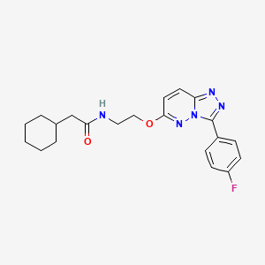 2-cyclohexyl-N-(2-((3-(4-fluorophenyl)-[1,2,4]triazolo[4,3-b]pyridazin-6-yl)oxy)ethyl)acetamide