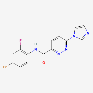 molecular formula C14H9BrFN5O B2682929 N-(4-bromo-2-fluorophenyl)-6-(1H-imidazol-1-yl)pyridazine-3-carboxamide CAS No. 1396628-16-2