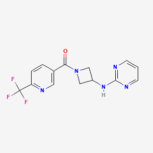 (3-(Pyrimidin-2-ylamino)azetidin-1-yl)(6-(trifluoromethyl)pyridin-3-yl)methanone