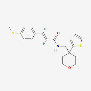 molecular formula C20H23NO2S2 B2682939 (E)-3-(4-(甲硫基)苯基)-N-((4-(噻吩-2-基)四氢-2H-吡喃-4-基)甲基)丙烯酰胺 CAS No. 1798414-38-6