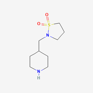 molecular formula C9H18N2O2S B2682944 2-(Piperidin-4-ylmethyl)-1,2-thiazolidine 1,1-dioxide CAS No. 89150-76-5