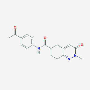 molecular formula C18H19N3O3 B2682950 N-(4-乙酰基苯基)-2-甲基-3-氧代-2,3,5,6,7,8-六氢喹啉-6-甲酰胺 CAS No. 1903592-85-7
