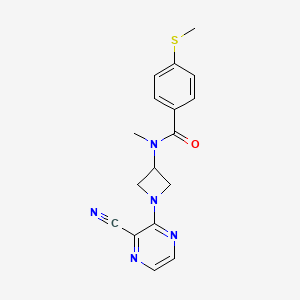 molecular formula C17H17N5OS B2682951 N-[1-(3-Cyanopyrazin-2-yl)azetidin-3-yl]-N-methyl-4-methylsulfanylbenzamide CAS No. 2380062-32-6