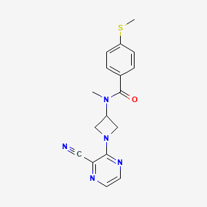 molecular formula C17H17N5OS B2682951 N-[1-(3-氰基吡嗪-2-基)氮杂环丁烷-3-基]-N-甲基-4-甲硫基苯甲酰胺 CAS No. 2380062-32-6