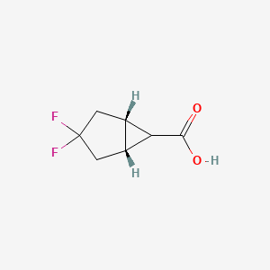molecular formula C7H8F2O2 B2682958 (1R,5S,6S)-rel-3,3-二氟-双环[3.1.0]己烷-6-羧酸 CAS No. 1447942-39-3
