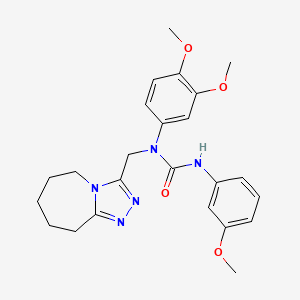 1-(3,4-dimethoxyphenyl)-3-(3-methoxyphenyl)-1-(6,7,8,9-tetrahydro-5H-[1,2,4]triazolo[4,3-a]azepin-3-ylmethyl)urea