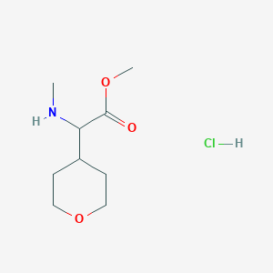 molecular formula C9H18ClNO3 B2682964 Methyl 2-(methylamino)-2-(oxan-4-yl)acetate;hydrochloride CAS No. 2460754-65-6
