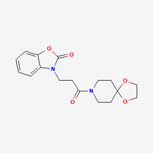 B2682966 3-(3-oxo-3-(1,4-dioxa-8-azaspiro[4.5]decan-8-yl)propyl)benzo[d]oxazol-2(3H)-one CAS No. 851988-74-4