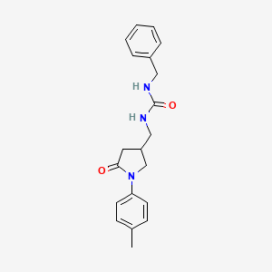 molecular formula C20H23N3O2 B2682977 1-Benzyl-3-((5-oxo-1-(p-tolyl)pyrrolidin-3-yl)methyl)urea CAS No. 954697-90-6