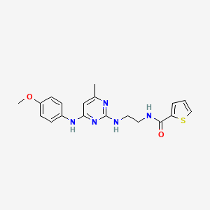 molecular formula C19H21N5O2S B2682982 N-(2-((4-((4-methoxyphenyl)amino)-6-methylpyrimidin-2-yl)amino)ethyl)thiophene-2-carboxamide CAS No. 1203071-27-5