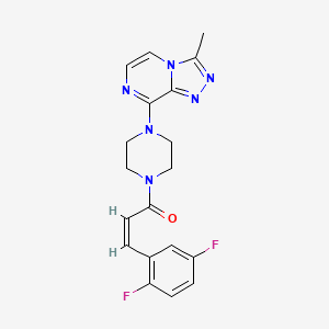 molecular formula C19H18F2N6O B2682983 (Z)-3-(2,5-二氟苯基)-1-(4-(3-甲基-[1,2,4]三唑[4,3-a]吡嗪-8-基)哌嗪-1-基)丙-2-烯-1-酮 CAS No. 2035004-09-0