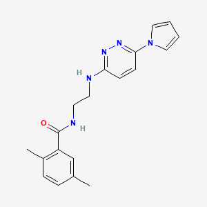 molecular formula C19H21N5O B2682991 N-(2-((6-(1H-pyrrol-1-yl)pyridazin-3-yl)amino)ethyl)-2,5-dimethylbenzamide CAS No. 1421529-98-7