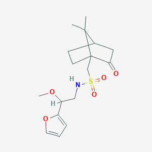 molecular formula C17H25NO5S B2682999 1-{7,7-dimethyl-2-oxobicyclo[2.2.1]heptan-1-yl}-N-[2-(furan-2-yl)-2-methoxyethyl]methanesulfonamide CAS No. 1795359-99-7