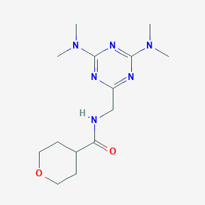 N-((4,6-bis(dimethylamino)-1,3,5-triazin-2-yl)methyl)tetrahydro-2H-pyran-4-carboxamide