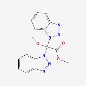 molecular formula C16H14N6O3 B2683002 Methyl 2,2-bis(benzotriazol-1-yl)-2-methoxyacetate CAS No. 301164-65-8