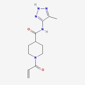 molecular formula C12H17N5O2 B2683013 N-(5-Methyl-2H-triazol-4-yl)-1-prop-2-enoylpiperidine-4-carboxamide CAS No. 2361744-78-5