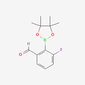 molecular formula C13H16BFO3 B2683014 3-氟-2-(四甲基-1,3,2-二氧杂硼杂环戊烷-2-基)苯甲醛 CAS No. 1246633-34-0