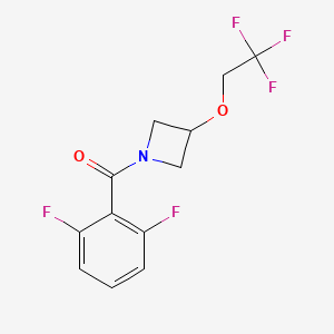 molecular formula C12H10F5NO2 B2683017 (2,6-二氟苯基)(3-(2,2,2-三氟乙氧基)氮杂环丁烷-1-基)甲酮 CAS No. 2034590-17-3