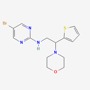 molecular formula C14H17BrN4OS B2683018 5-Bromo-N-(2-morpholin-4-yl-2-thiophen-2-ylethyl)pyrimidin-2-amine CAS No. 2379987-39-8