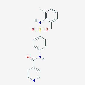 molecular formula C20H19N3O3S B268302 N-{4-[(2,6-dimethylanilino)sulfonyl]phenyl}isonicotinamide 