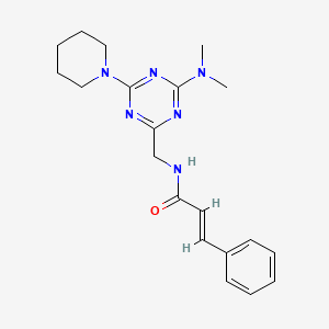molecular formula C20H26N6O B2683026 N-((4-(dimethylamino)-6-(piperidin-1-yl)-1,3,5-triazin-2-yl)methyl)cinnamamide CAS No. 2035017-99-1