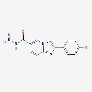 molecular formula C14H11BrN4O B2683029 2-(4-溴苯基)咪唑并[1,2-a]吡啶-6-羧酰肼 CAS No. 866137-87-3