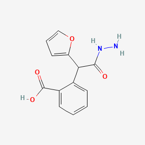 molecular formula C13H12N2O4 B2683030 2-[1-(Furan-2-yl)-2-hydrazinyl-2-oxoethyl]benzoic acid CAS No. 1449674-27-4