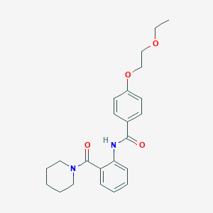 molecular formula C23H28N2O4 B268304 4-(2-ethoxyethoxy)-N-[2-(1-piperidinylcarbonyl)phenyl]benzamide 
