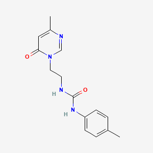 molecular formula C15H18N4O2 B2683078 1-(2-(4-甲基-6-氧代嘧啶-1(6H)-基)乙基)-3-(对甲苯基)脲 CAS No. 1421508-48-6