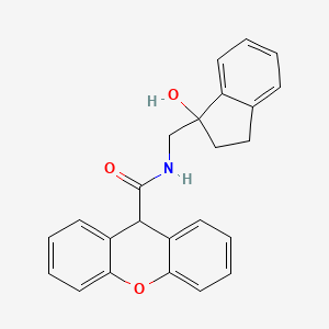 molecular formula C24H21NO3 B2683079 N-((1-羟基-2,3-二氢-1H-茚-1-基)甲基)-9H-黄酮-9-甲酰胺 CAS No. 1396846-19-7