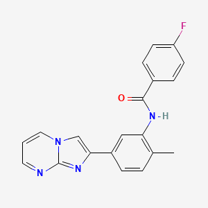 molecular formula C20H15FN4O B2683094 4-fluoro-N-(5-imidazo[1,2-a]pyrimidin-2-yl-2-methylphenyl)benzamide CAS No. 847387-83-1