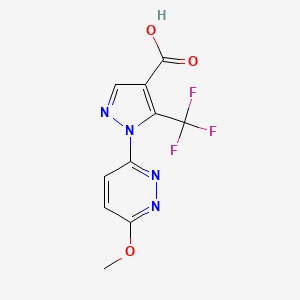 molecular formula C10H7F3N4O3 B2683095 1-(6-methoxypyridazin-3-yl)-5-(trifluoromethyl)-1H-pyrazole-4-carboxylic acid CAS No. 1013794-57-4