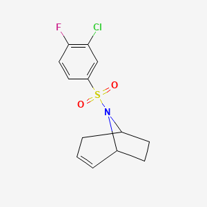 molecular formula C13H13ClFNO2S B2683096 (1R,5S)-8-((3-chloro-4-fluorophenyl)sulfonyl)-8-azabicyclo[3.2.1]oct-2-ene CAS No. 1797559-45-5