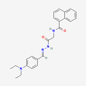 molecular formula C24H26N4O2 B2683102 (E)-N-(2-(2-(4-(diethylamino)benzylidene)hydrazinyl)-2-oxoethyl)-1-naphthamide CAS No. 391893-52-0