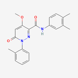 molecular formula C21H21N3O3 B2683105 N-(3,4-dimethylphenyl)-4-methoxy-1-(2-methylphenyl)-6-oxopyridazine-3-carboxamide CAS No. 1002255-32-4