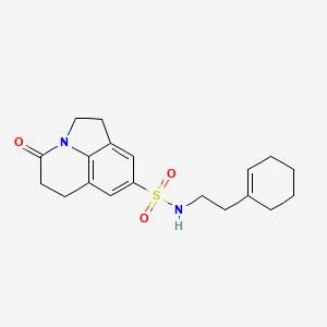 molecular formula C19H24N2O3S B2683106 N-(2-(cyclohex-1-en-1-yl)ethyl)-4-oxo-2,4,5,6-tetrahydro-1H-pyrrolo[3,2,1-ij]quinoline-8-sulfonamide CAS No. 898419-60-8