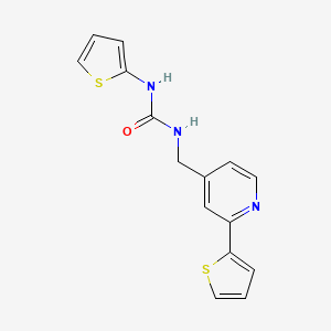 molecular formula C15H13N3OS2 B2683108 1-(Thiophen-2-yl)-3-((2-(thiophen-2-yl)pyridin-4-yl)methyl)urea CAS No. 2034597-68-5