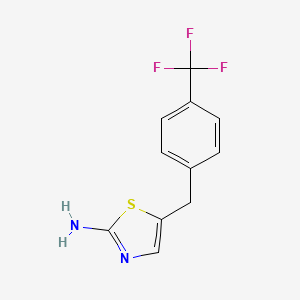 molecular formula C11H9F3N2S B2683113 5-(4-(Trifluoromethyl)benzyl)thiazol-2-amine CAS No. 923813-54-1