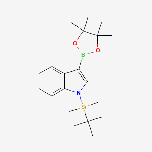 B2683121 1-(tert-Butyldimethylsilyl)-7-methyl-3-(4,4,5,5-tetramethyl-1,3,2-dioxaborolan-2-yl)-1H-indole CAS No. 1263986-66-8