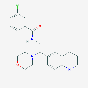 molecular formula C23H28ClN3O2 B2683123 3-chloro-N-(2-(1-methyl-1,2,3,4-tetrahydroquinolin-6-yl)-2-morpholinoethyl)benzamide CAS No. 922034-60-4