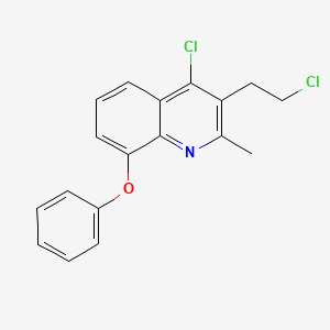 molecular formula C18H15Cl2NO B2683135 4-Chloro-3-(2-chloroethyl)-2-methyl-8-phenoxyquinoline CAS No. 866133-53-1