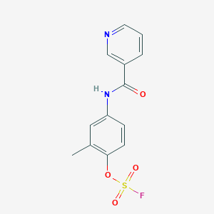 molecular formula C13H11FN2O4S B2683143 3-[(4-Fluorosulfonyloxy-3-methylphenyl)carbamoyl]pyridine CAS No. 2411248-52-5