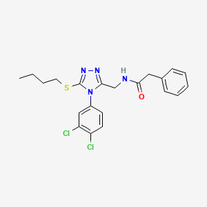 molecular formula C21H22Cl2N4OS B2683154 N-[[5-butylsulfanyl-4-(3,4-dichlorophenyl)-1,2,4-triazol-3-yl]methyl]-2-phenylacetamide CAS No. 389071-48-1