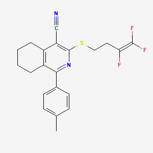 molecular formula C21H19F3N2S B2683156 1-(4-Methylphenyl)-3-[(3,4,4-trifluoro-3-butenyl)sulfanyl]-5,6,7,8-tetrahydro-4-isoquinolinecarbonitrile CAS No. 691868-96-9