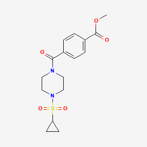 molecular formula C16H20N2O5S B2683157 Methyl 4-(4-(cyclopropylsulfonyl)piperazine-1-carbonyl)benzoate CAS No. 1219844-82-2