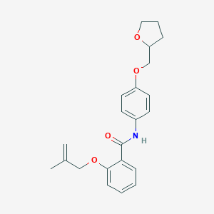 molecular formula C22H25NO4 B268316 2-[(2-methylprop-2-en-1-yl)oxy]-N-[4-(tetrahydrofuran-2-ylmethoxy)phenyl]benzamide 