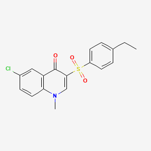 molecular formula C18H16ClNO3S B2683172 6-chloro-3-((4-ethylphenyl)sulfonyl)-1-methylquinolin-4(1H)-one CAS No. 899215-19-1