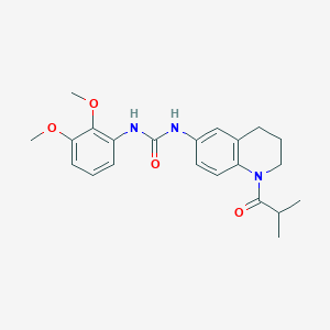 molecular formula C22H27N3O4 B2683173 1-(2,3-Dimethoxyphenyl)-3-(1-isobutyryl-1,2,3,4-tetrahydroquinolin-6-yl)urea CAS No. 1203057-89-9