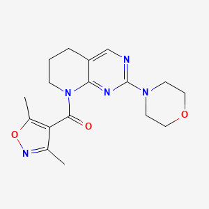 molecular formula C17H21N5O3 B2683175 (3,5-二甲基异噁唑-4-基)(2-吗啉-6,7-二氢吡啶并[2,3-d]嘧啶-8(5H)-基)甲酮 CAS No. 2175979-11-8