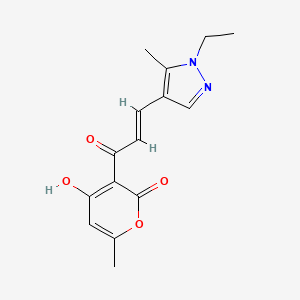 molecular formula C15H16N2O4 B2683183 (E)-3-(3-(1-ethyl-5-methyl-1H-pyrazol-4-yl)acryloyl)-4-hydroxy-6-methyl-2H-pyran-2-one CAS No. 1006316-34-2